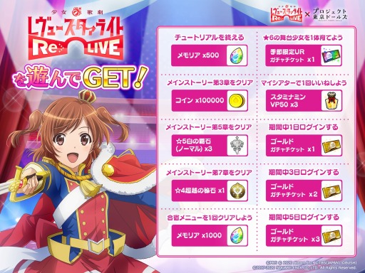 画像ギャラリー No.002のサムネイル画像 / 「プロジェクト東京ドールズ」が「少女☆歌劇 レヴュースタァライト-ReLIVE-」との連動キャンペーンを開始