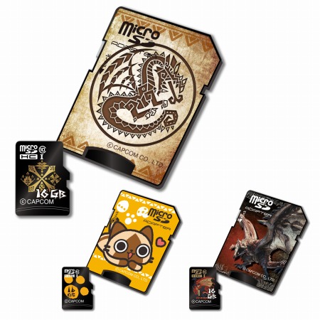 画像ギャラリー No.001のサムネイル画像 / 「モンスターハンター」のmicroSDHCカードとアダプターのセットが4月25日に発売。容量16GBで計3種