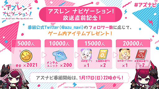 画像ギャラリー No.001のサムネイル画像 / 「アズールレーン」新ラジオ番組が1月17日22時に開始。記念のTwitterキャンペーンが実施中