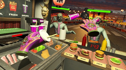 画像集 No.005のサムネイル画像 / VRゲーム初心者にもオススメ！　PS VR版「Dead Hungry」でお腹を空かせたゾンビにうまいハンバーガーを食わせよう