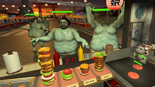 画像集 No.007のサムネイル画像 / VRゲーム初心者にもオススメ！　PS VR版「Dead Hungry」でお腹を空かせたゾンビにうまいハンバーガーを食わせよう