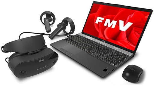 富士通 Windows Mr対応vr Hmdとノートpcのセットモデルを12月に発売 Vr Hmd単体は税込5万円台後半で購入可能に