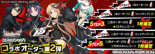 画像ギャラリー No.003のサムネイル画像 / 「SAO インテグラル・ファクター」,「ペルソナ5 ザ・ロイヤル」とのコラボ第2弾が開催中