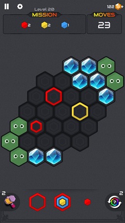 画像ギャラリー No.004のサムネイル画像 / ブロックの配置を考えるパズルゲーム「ヘキサブラスト-ブロックパズル」を紹介する「(ほぼ)日刊スマホゲーム通信」第1552回