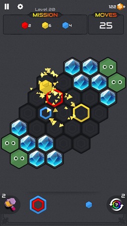 画像ギャラリー No.005のサムネイル画像 / ブロックの配置を考えるパズルゲーム「ヘキサブラスト-ブロックパズル」を紹介する「(ほぼ)日刊スマホゲーム通信」第1552回