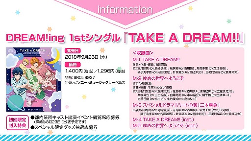 ���������꡼ No.008�Υ���ͥ������ / ��DREAM!ing�ס�7��24��������������2���������θ�����ݡ��Ȥ�����