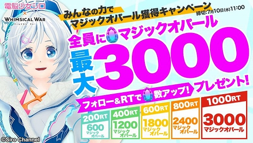 画像ギャラリー No.003のサムネイル画像 / 「ウィムジカル ウォー」,バーチャルYouTuber「電脳少女シロ」とのコラボが7月10日に開催