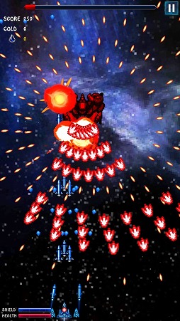 画像ギャラリー No.001のサムネイル画像 / 弾幕系シューティング「ギャラクシーアサルトフォース」を紹介する「(ほぼ)日刊スマホゲーム通信」第1571回