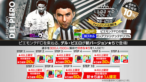 画像ギャラリー No.001のサムネイル画像 / 「サカつくRTW」,デル・ピエロらイタリアのスーパースターが登場するスカウトを開催