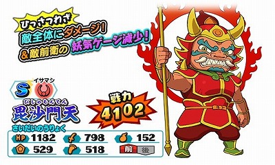 妖怪三国志 国盗りウォーズ 挑戦 七福神妖怪 毘沙門天 が開催