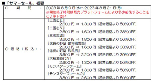 ²èÁü¥®¥ã¥é¥ê¡¼ No.005¤Î¥µ¥à¥Í¥¤¥ë²èÁü / ¡Ö»°Ô¢»ÖIII¡×¤ä¡Ö¥â¥ó¥¹¥¿¡¼¥Õ¥¡¡¼¥à¡×¥·¥ê¡¼¥º¤¬50¡ó¥ª¥Õ¤Ë¡£¥³¡¼¥¨¡¼¥Æ¥¯¥â¥²¡¼¥à¥¹¡¤¥¹¥Þ¥Û¸þ¤±¥²¡¼¥à8¥¿¥¤¥È¥ë¤Î¡Ö¥µ¥Þ¡¼¥»¡¼¥ë¡×¤ò³«ºÅ