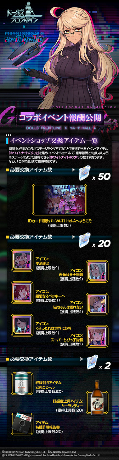 画像ギャラリー No.003のサムネイル画像 / 「ドルフロ」,“VA-11 Hall-A”復刻コラボイベントを開催