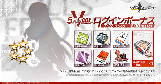 画像ギャラリー No.002のサムネイル画像 / 「ドルフロ」,5周年記念のログインボーナスイベントを7月22日に開始