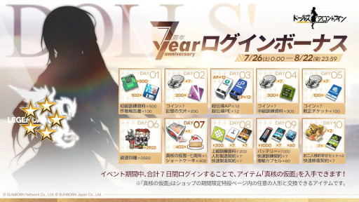 画像ギャラリー No.002のサムネイル画像 / 「ドールズフロントライン」,7周年を記念した各種イベントを開始