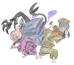 画像ギャラリー No.008のサムネイル画像 / Switch版「大神 絶景版」に登場する「舌切り雀」と「竹取物語」をモチーフにしたキャラが公開