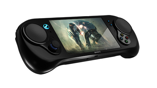 Monster Hunter World がポータブルゲーム機で動いてる Zen Vega搭載の携帯ゲーム機風ゲームpc Smach Z が実動展示