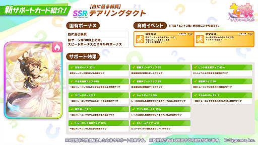画像ギャラリー No.004のサムネイル画像 / 「ウマ娘」,ドロワ新衣装の「サクラバクシンオー」「ノースフライト」を本日実装。「スペシャルウィーク」の覚醒Lv6とLv7も開放に