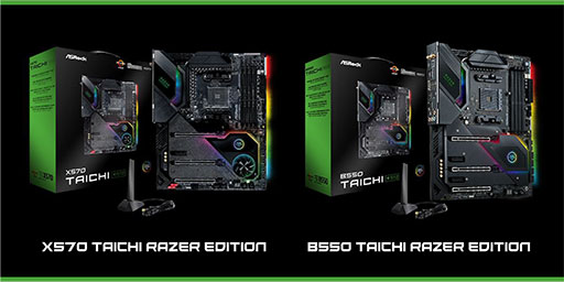 ASRock,Razerコラボモデルのゲーマー向けX570/B550マザーを発売