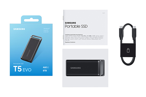 USB接続で容量8TBの外付けSSD「Samsung Portable SSD T5 EVO」が12月