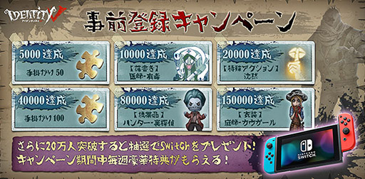 画像ギャラリー No.002のサムネイル画像 / スマホアプリ「Identity V」のiOS版が7月5日に先行配信。事前登録者数は8万人を突破