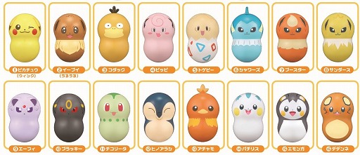 ナッツ型の食玩フィギュア クーナッツ ポケモン にイーブイの進化形5匹やデデンネが登場
