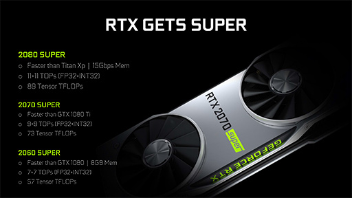 画像(004)NVIDIA，新型GPU「GeForce RTX SUPER」シリーズを発表。無印比で15％前後の性能向上を謳う