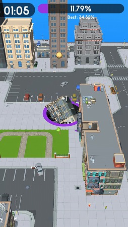 画像ギャラリー No.004のサムネイル画像 / 巨大な“穴”となって人を,車を,ビルを飲み込む。スマホ向けアクション「Hole.io」を紹介する「(ほぼ)日刊スマホゲーム通信」第1771回