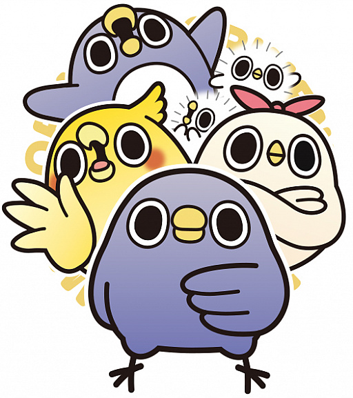 画像ギャラリー No.001のサムネイル画像 / LINEスタンプ「めんトリ」が落ち物パズルゲームに。Switch用ソフト「めんトリパズル」が9月6日配信開始