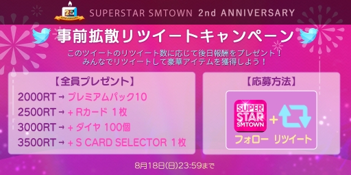 画像ギャラリー No.004のサムネイル画像 / 「SUPERSTAR SMTOWN」で2周年事前キャンペーンが開催。特別なログインボーナスをプレゼント