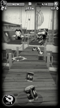 画像ギャラリー No.004のサムネイル画像 / モノクロ調のカートゥーンバトル。スマホ向けランアクション「Bendy in Nightmare Run」を紹介する「(ほぼ)日刊スマホゲーム通信」第1816回