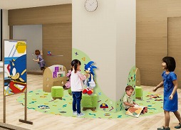 画像ギャラリー No.004のサムネイル画像 / 「ソニック」や「ぷよぷよ」を活用して,病院内をこどもたちにやさしい空間にリニューアル