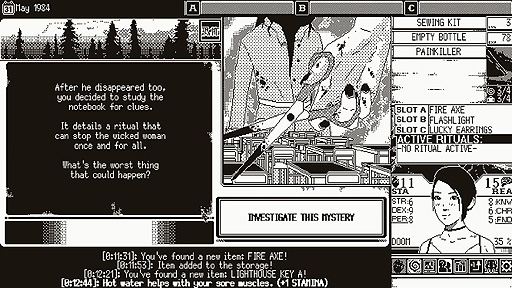 画像ギャラリー No.006のサムネイル画像 / 伊藤潤二氏とH.P.ラヴクラフト氏の作品群にインスパイアされたホラーADV「恐怖の世界(World of Horror)」の早期アクセス版が登場