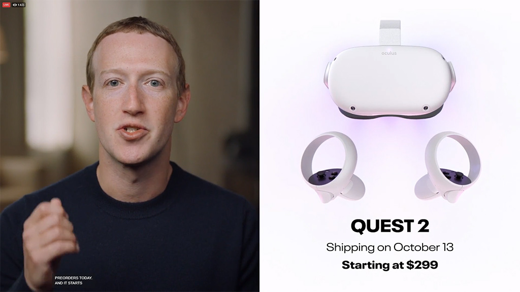 Facebook,新型VR HMD「Oculus Quest 2」を正式発表。高性能化と軽量化