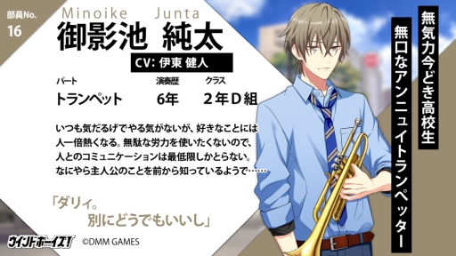 画像ギャラリー No.006のサムネイル画像 / 「ウインドボーイズ!」,キャラクター3名のプロフィールが公開。グッズの販売情報も