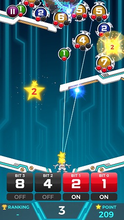 画像ギャラリー No.004のサムネイル画像 / 降り注ぐ数字の玉を“計算”で迎撃せよ。スマホ向けアクション「トライビット2」を紹介する「(ほぼ)日刊スマホゲーム通信」第1851回