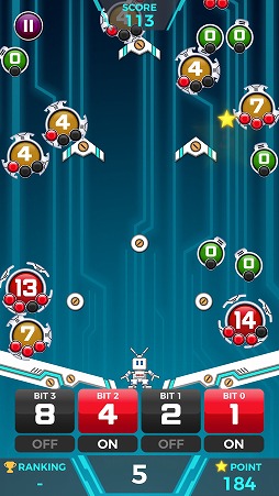 画像ギャラリー No.008のサムネイル画像 / 降り注ぐ数字の玉を“計算”で迎撃せよ。スマホ向けアクション「トライビット2」を紹介する「(ほぼ)日刊スマホゲーム通信」第1851回