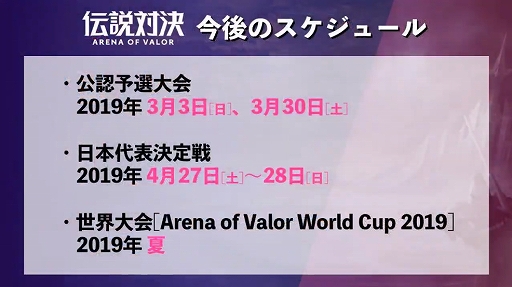 ���������꡼ No.001�Υ���ͥ������ / �������з�פ���������Arena of Valor World Cup 2019�פ˸������������塼�뤬������ȯɽ��������TV����2������餫��