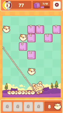 画像ギャラリー No.003のサムネイル画像 / 癒やしと快感の猫玉を打ち出そう。スマホ向けブロック崩し「ぴっふる」を紹介する「(ほぼ)日刊スマホゲーム通信」第1877回