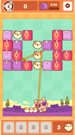 画像ギャラリー No.007のサムネイル画像 / 癒やしと快感の猫玉を打ち出そう。スマホ向けブロック崩し「ぴっふる」を紹介する「(ほぼ)日刊スマホゲーム通信」第1877回