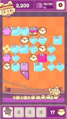 画像ギャラリー No.009のサムネイル画像 / 癒やしと快感の猫玉を打ち出そう。スマホ向けブロック崩し「ぴっふる」を紹介する「(ほぼ)日刊スマホゲーム通信」第1877回