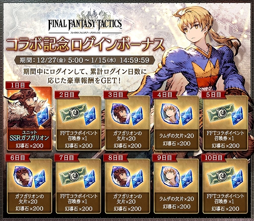 画像ギャラリー No.018のサムネイル画像 / 「FFBE 幻影戦争」,ラムザやオルランドゥが登場する「FFT」コラボイベントが開催