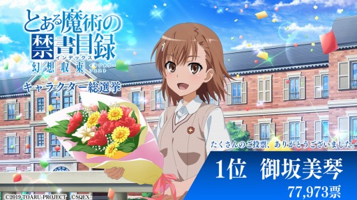 とある魔術の禁書目録 幻想収束 キャラクター総選挙第1位は御坂美琴に決定 3 アシストキャラクター としてプレイヤー全員にプレゼント