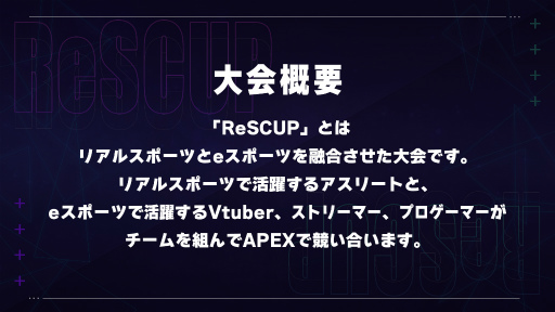 ���������꡼ No.002�Υ���ͥ������ / TEQWING e-Sports����APEX�פΥ�����������ReSCUP�פ򳫺�