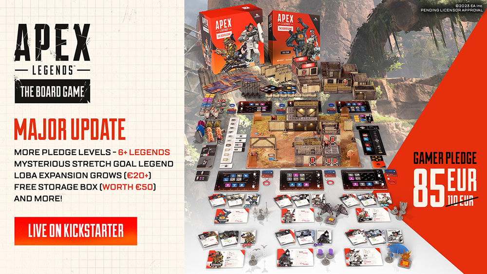 Kickstarter campaign “Apex Legends: Board Game” has met target amount. Campaign updates implemented