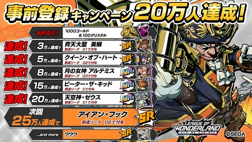 リーグ オブ ワンダーランド 事前登録者数が万人を突破 新たな報酬キャラを公開