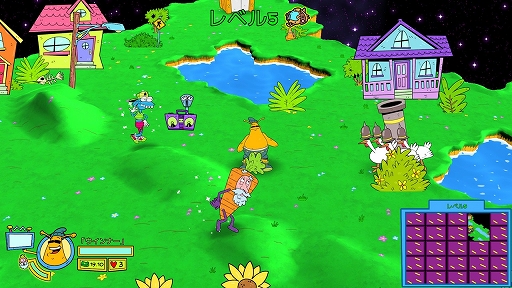 画像ギャラリー No.002のサムネイル画像 / Switch用「ToeJam & Earl: Back in the Groove!」が本日配信。地球に墜落してバラバラになった宇宙船のパーツを回収するアクションゲーム