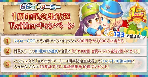 画像ギャラリー No.006のサムネイル画像 / 「ビビッドアーミー」で1周年記念イベントが開催。初の公式生放送は本日20:00から配信