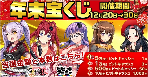 画像ギャラリー No.001のサムネイル画像 / 「ビビッドアーミー」と「百花繚乱パッションワールド」相互コラボ記念。年末宝くじキャンペーンがスタート