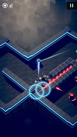 画像ギャラリー No.002のサムネイル画像 / サイバースペースの砲台を壊せ。スマホ向けアクション「Flaming Core」を紹介する「(ほぼ)日刊スマホゲーム通信」第1964回