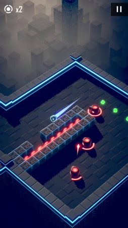 画像ギャラリー No.005のサムネイル画像 / サイバースペースの砲台を壊せ。スマホ向けアクション「Flaming Core」を紹介する「(ほぼ)日刊スマホゲーム通信」第1964回